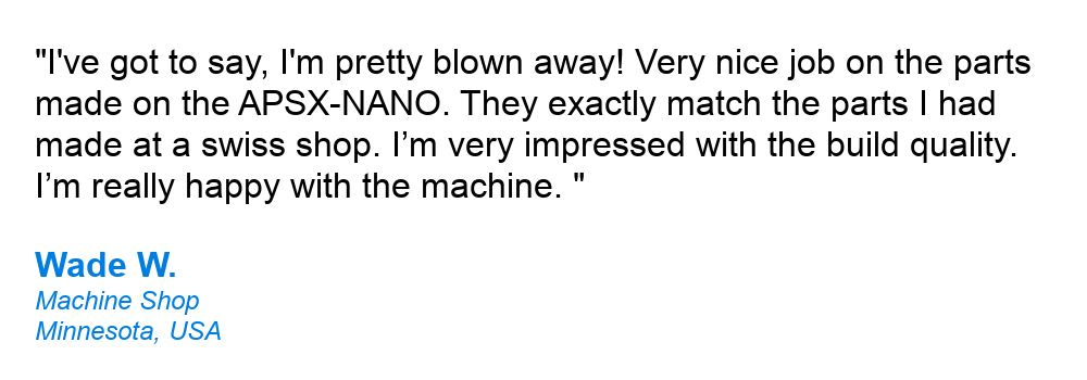 APSX-NANO testimonial