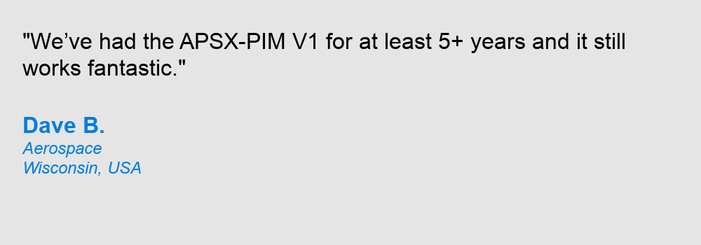 APSX-PIM testimonial