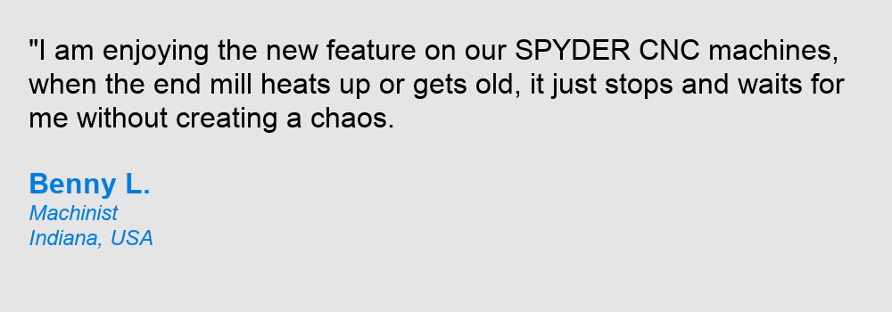Spyder CNC testimonial